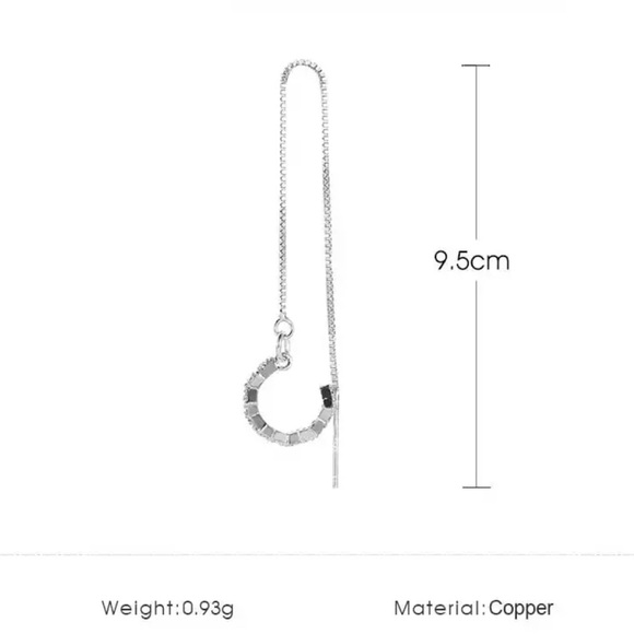 3/$30 Rhinestone ZigZag Silver Chain Ear Cuff - Picture 6 of 7